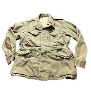 Vintage US Army Field Coat Winter Jacket Olive Drab Vietnam Military Size Medium
